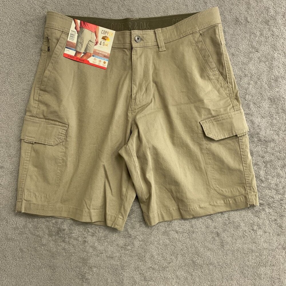 Copper & Oak Men's 34 Venture Ripstop Cargo Shorts Waist Stretch Fabric N0507